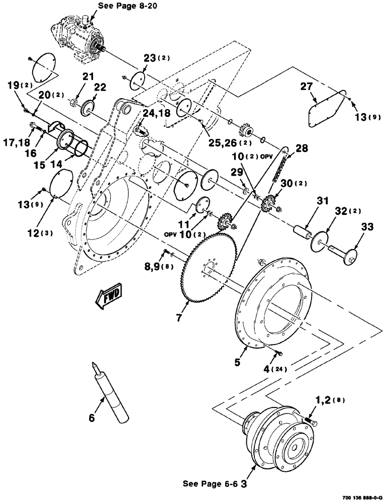 Схема запчастей Case IH 8880 - (06-002) - CHAIN CASE AND AXLE ASSEMBLY (14) - MAIN GEARBOX & DRIVE