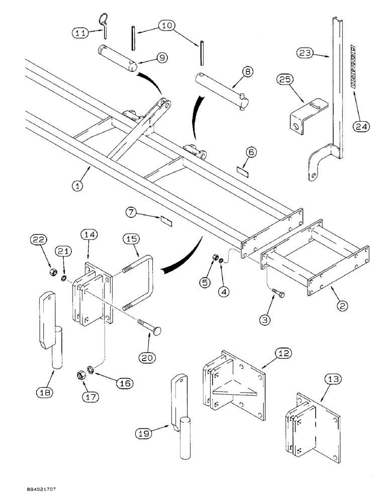 Схема запчастей Case IH 5400 - (9-096) - COULTER FRAME (CADDY FRAME) AND MOUNTING BRACKETS (09) - CHASSIS