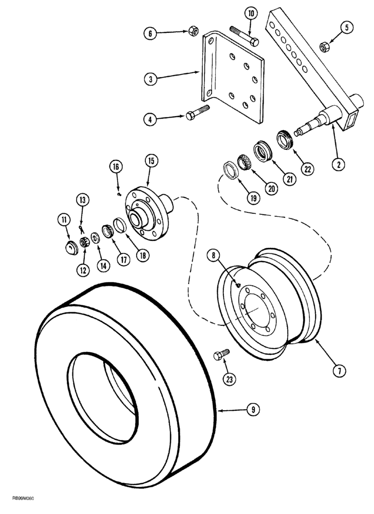 Схема запчастей Case IH 1830 - (09-029A) - CARRYING WHEELS (00) - COMPLETE MACHINE