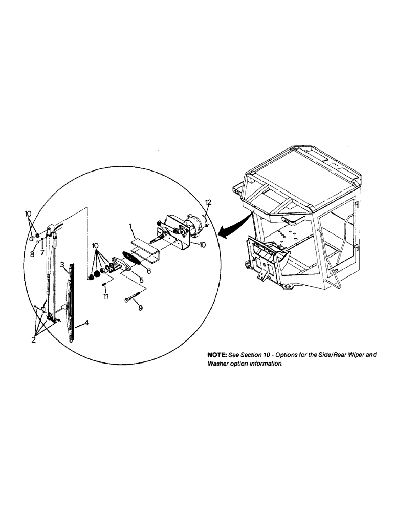 Схема запчастей Case IH STEIGER - (01-46) - FRONT WIPER & MOUNTING (10) - CAB