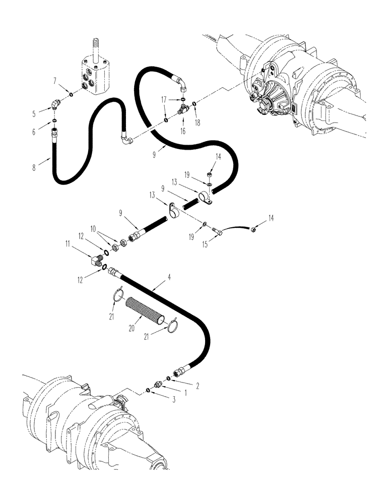 Схема запчастей Case IH STX450 - (07-06) - 500 SERIES AXLE - SERVICE BRAKE CIRCUIT, WHEEL TRACTOR (07) - BRAKES