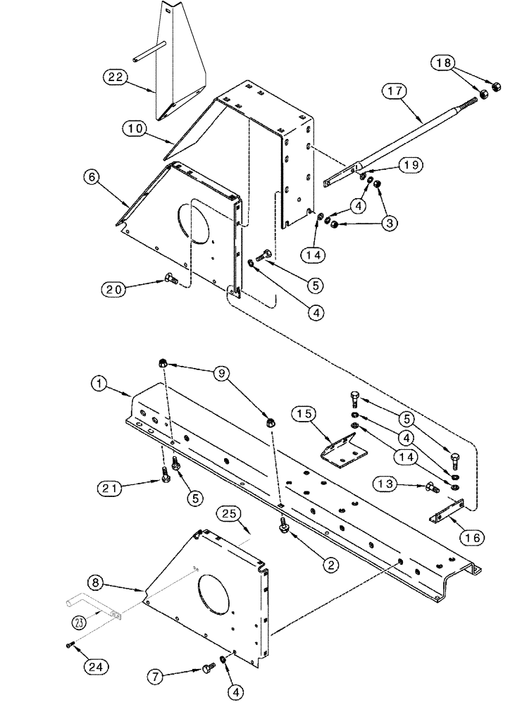 Схема запчастей Case IH 2377 - (09A-05) - SEPARATOR - JACKSHAFT SUPPORT (13) - FEEDER