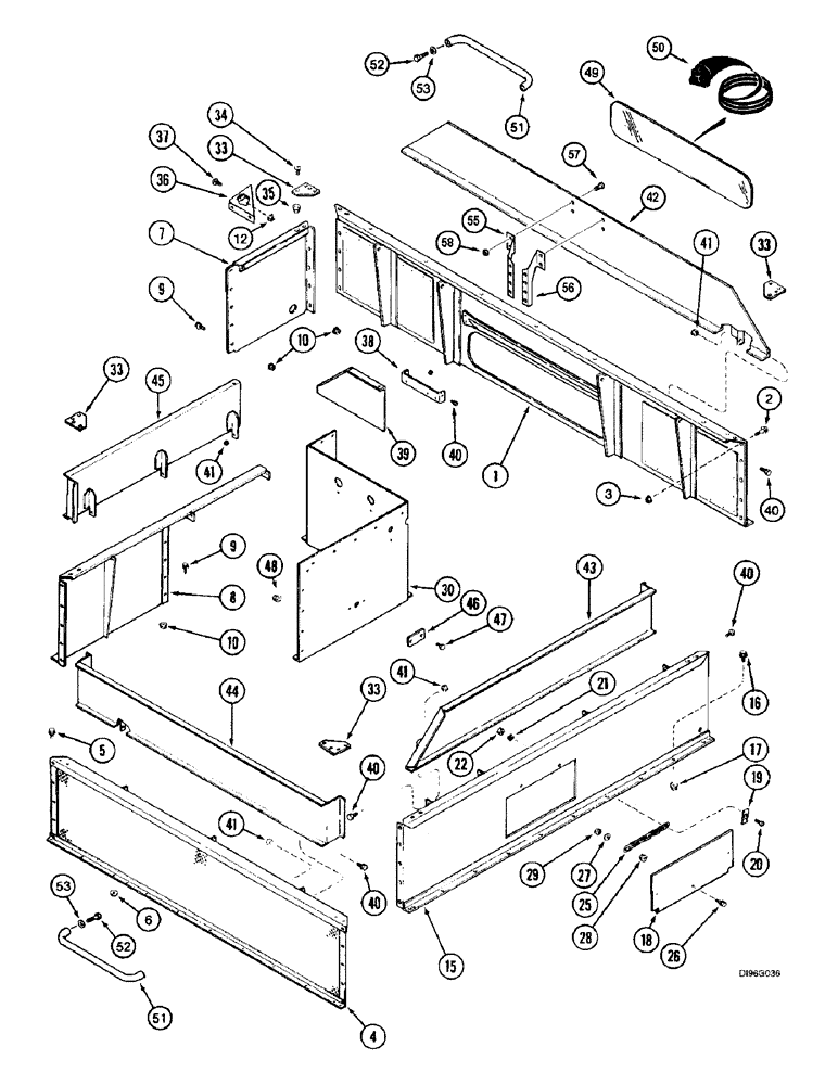 Схема запчастей Case IH 2188 - (9E-06) - GRAIN TANK EXTENSIONS (17) - GRAIN TANK & UNLOADER