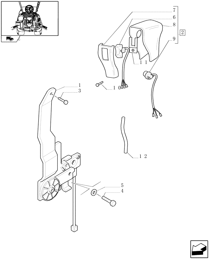 Схема запчастей Case IH MAXXUM 130 - (1.75.1[12]) - ACCELERATOR HAND CONTROL LINKAGE (06) - ELECTRICAL SYSTEMS