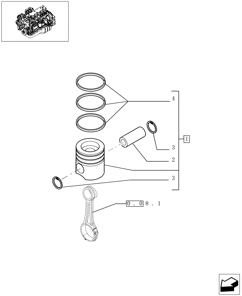 Схема запчастей Case IH F4HE9684D J102 - (0.08.2[01]) - PISTON - ENGINE (504129391) 