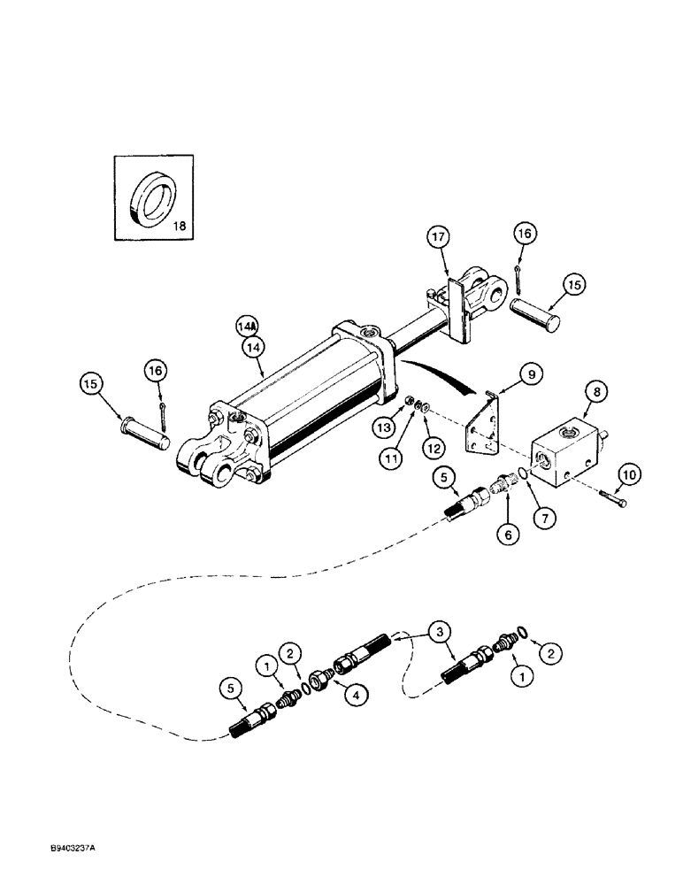 Схема запчастей Case IH 8500 - (8-42) - GAUGE WHEEL LINES, CYLINDER AND STROKE CONTROL, WITH MIDWAY TIE ROD TYPE CYLINDERS, 33 WIDE DRILL (08) - HYDRAULICS