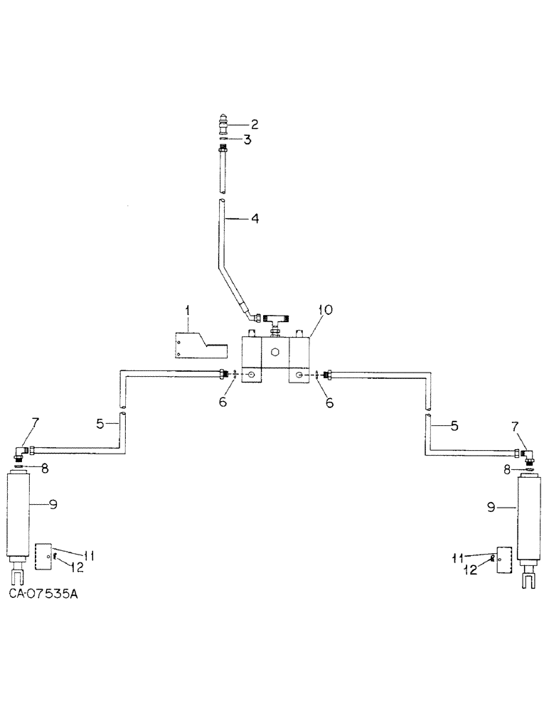 Схема запчастей Case IH 800 - (05-04) - WHEELS, HYDRAULIC CYLINDERS AND VALVE CONNECTIONS FOR CARRYING WHEELS UNITS A, B, F AND G (06) - POWER TRAIN