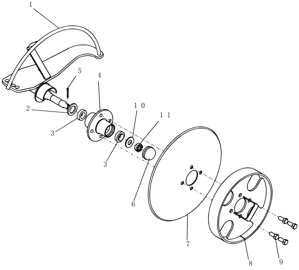 Схема запчастей Case IH 1200 - (A.10.A[02]) - MARKER DISC ASSEMBLY, MOUNTED STACKER FRAMES ASN CBJ036001 A - Distribution Systems