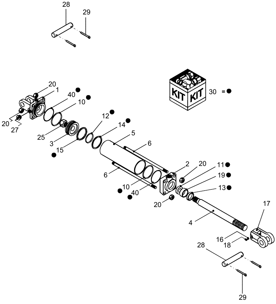 Схема запчастей Case IH 1220 - (35.116.13) - HYDRAULIC CYLINDER - 87660741, 3" X 10" - GULL WING 12 ROW WIDE AND 16 ROW MOUNTED STACKER (35) - HYDRAULIC SYSTEMS