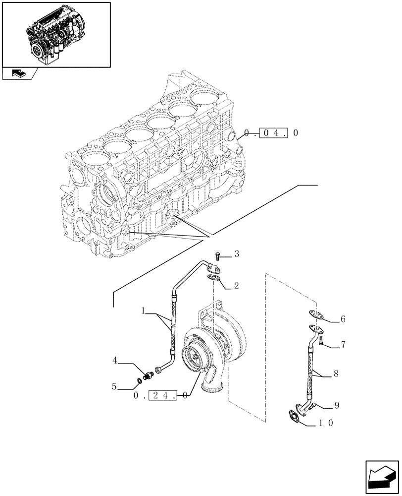 Схема запчастей Case IH F3CE0684C E002 - (0.30.63) - TURBOBLOWER PIPES (504262608 - 504229509) 