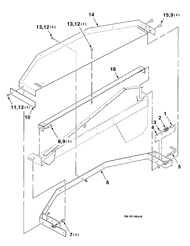 Схема запчастей Case IH 8309 - (7-26) - SHIELD ASSEMBLY, RIGHT (90) - PLATFORM, CAB, BODYWORK AND DECALS