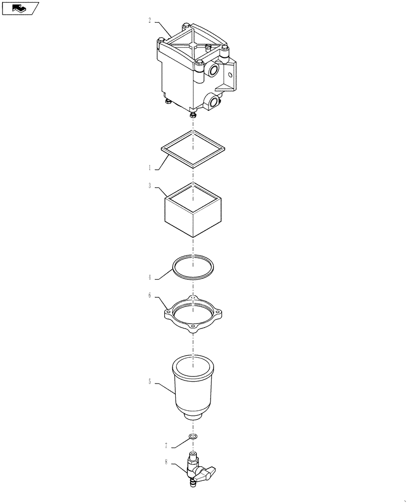 Схема запчастей Case IH 4420 - (11-083[02]) - WATER SEPARATOR BREAK DOWN (10) - ENGINE