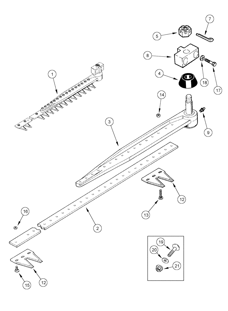 Схема запчастей Case IH 1010 - (09B-03) - KNIFE ASSEMBLY 1.5 INCH BOLTED FINE SERRATIONS (09) - CHASSIS/ATTACHMENTS