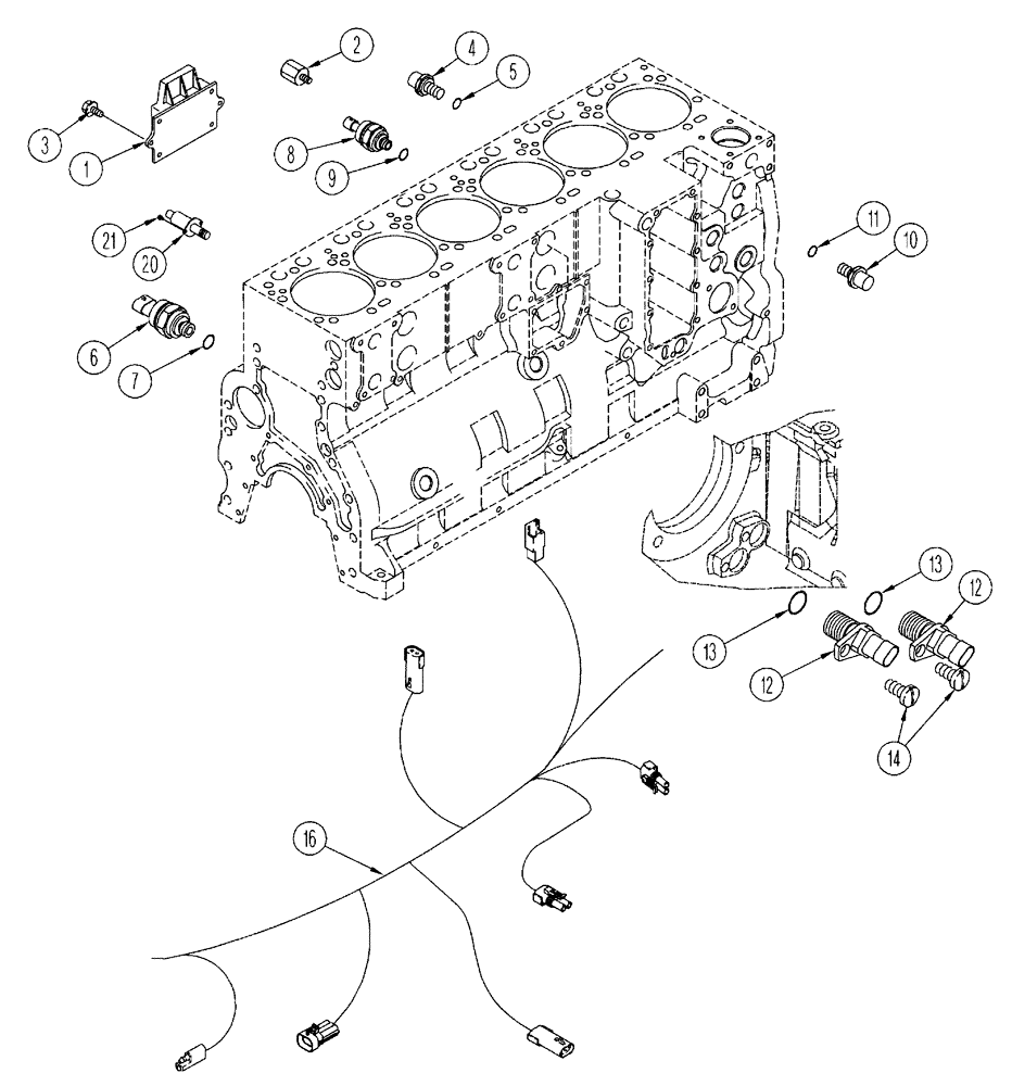 Схема запчастей Case IH FLX4300 - (02-054) - ENGINE - CONTROL MODULE (01) - ENGINE