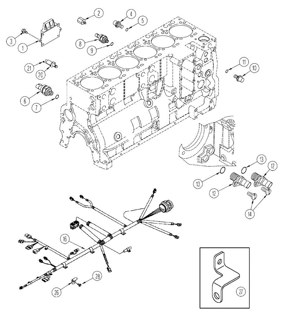 Схема запчастей Case IH SPX4410 - (03-025) - ENGINE - CONTROL MODULE (01) - ENGINE