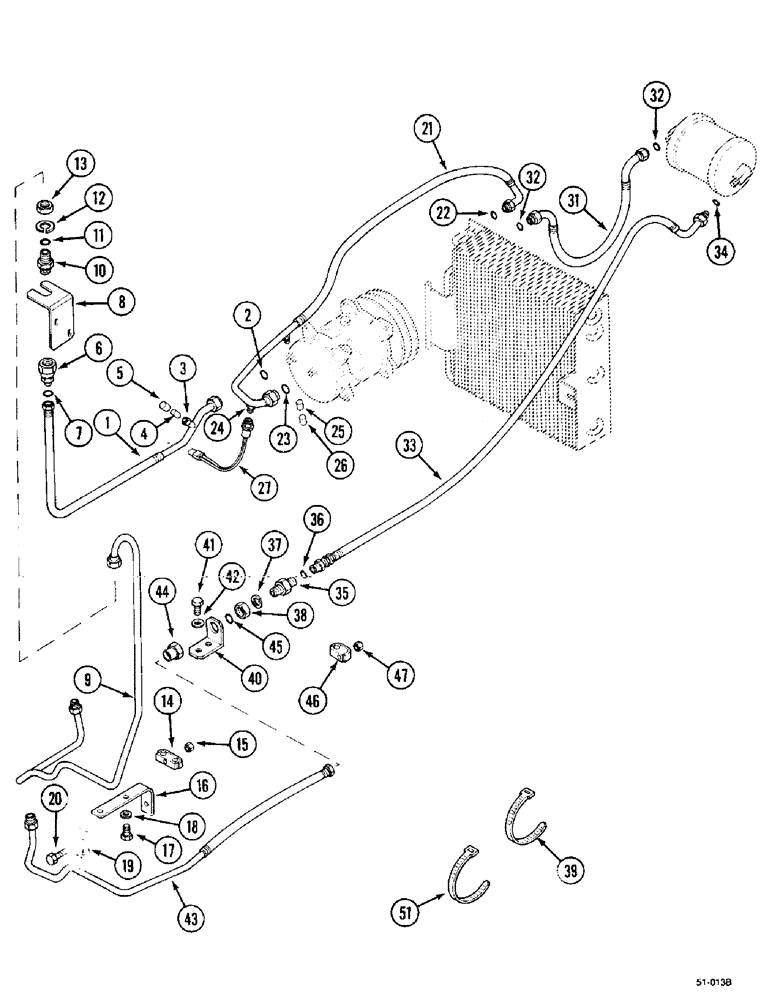 Схема запчастей Case IH 5150 - (2-036) - AIR CONDITIONING PIPES, (R12) ( - JJF1034499) (02) - ENGINE