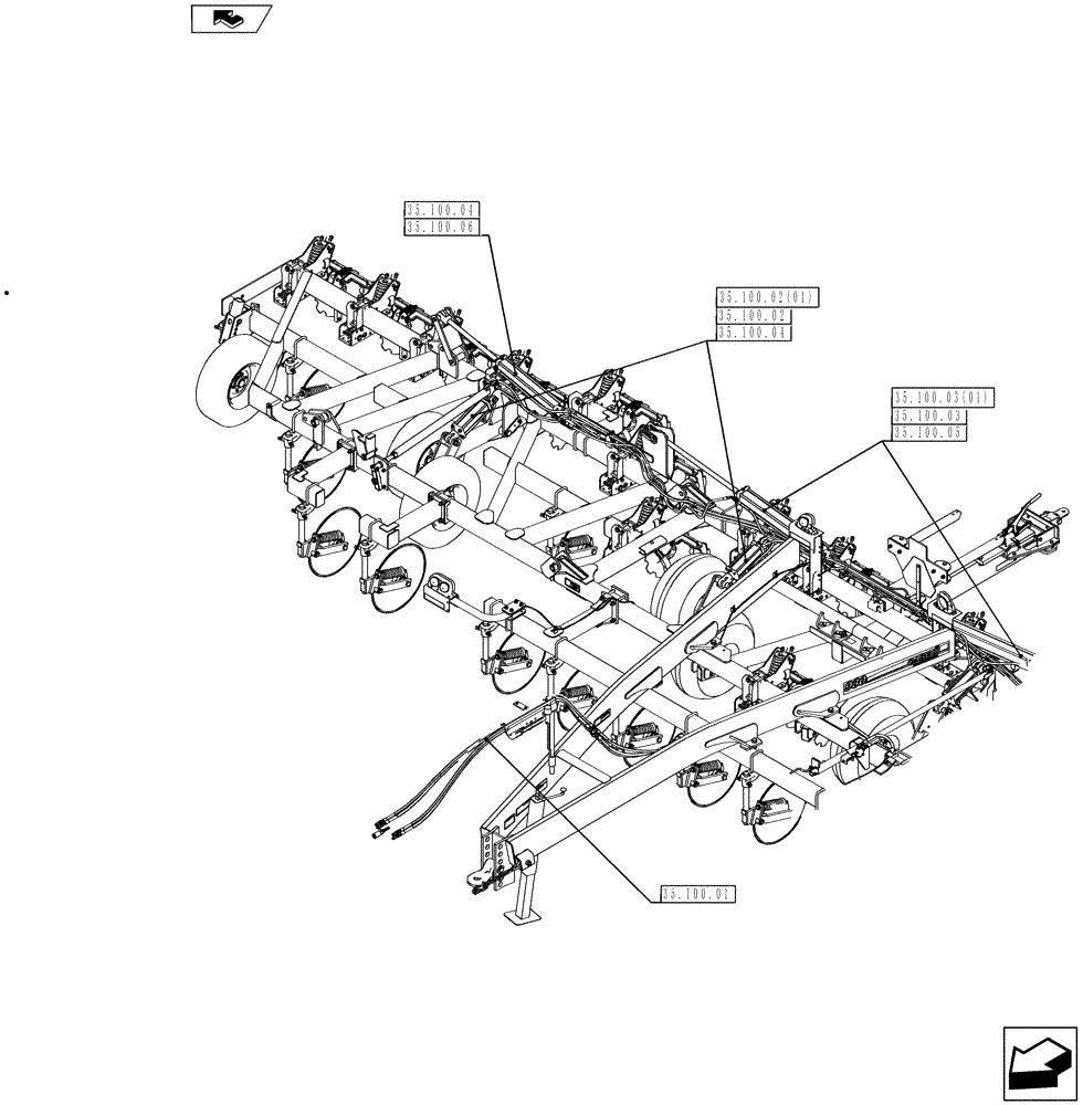 Схема запчастей Case IH 930 - (35.100.00) - HYDRAULIC INDEX (35) - HYDRAULIC SYSTEMS