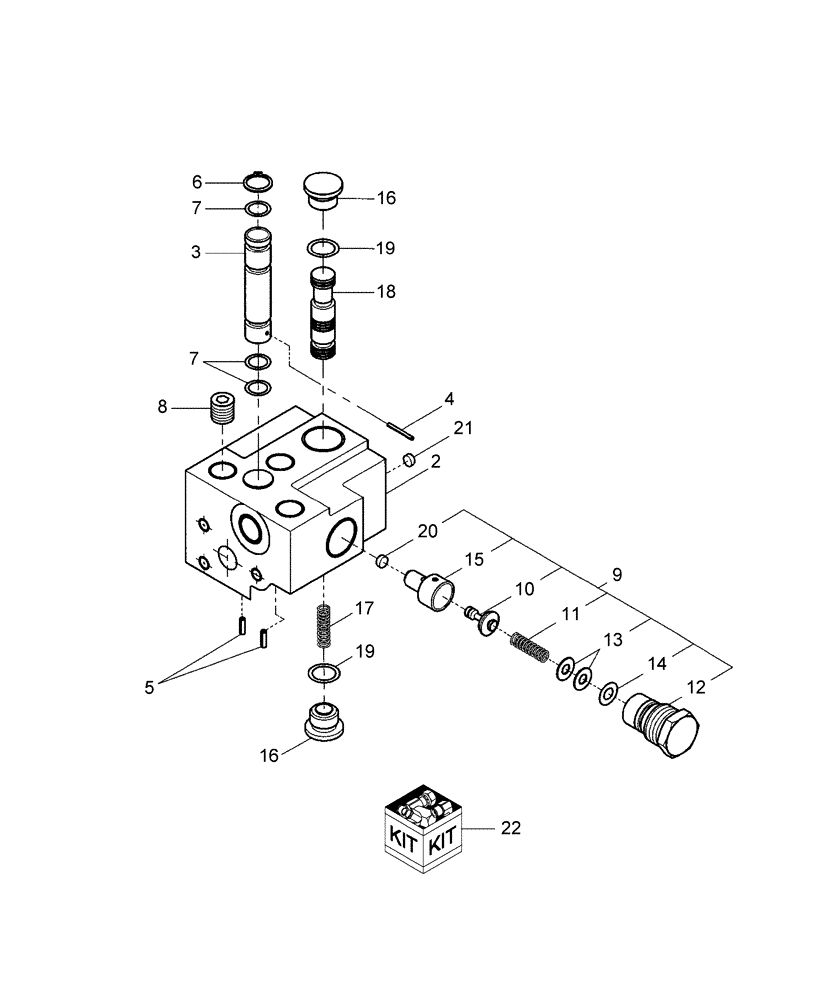 Схема запчастей Case IH FARMALL 60 - (04.03.04) - MANIFOLD DIVERTER BLOCK - SSS - SBA340016731 (04) - FRONT AXLE & STEERING