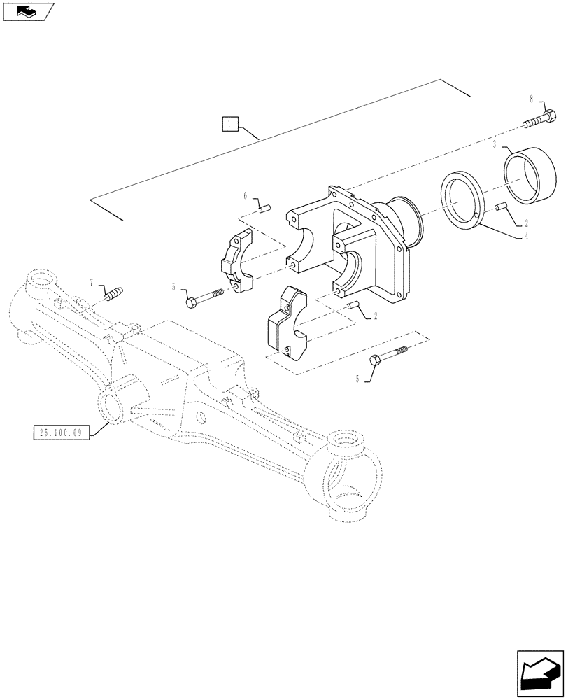 Схема запчастей Case IH PUMA 160 - (25.102.11) - VAR - 330408, 390408 - CL.4 STANDARD FRONT AXLE - DIFFERENTIAL CARRIER (25) - FRONT AXLE SYSTEM