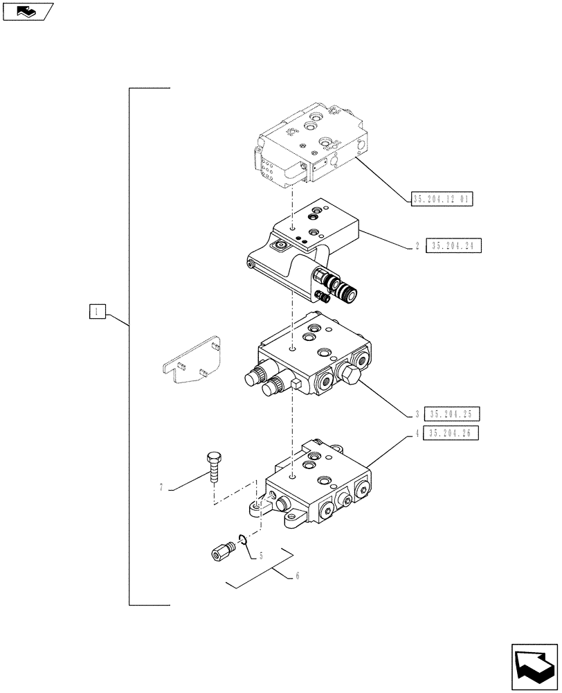 Схема запчастей Case IH PUMA 130 - (35.204.12[02]) - VAR - 331856 - EHR CONTROL VALVE - VALVE SECTIONS & QUICK COUPLERS - 3 VALVE W/ POWER BEYOND (35) - HYDRAULIC SYSTEMS