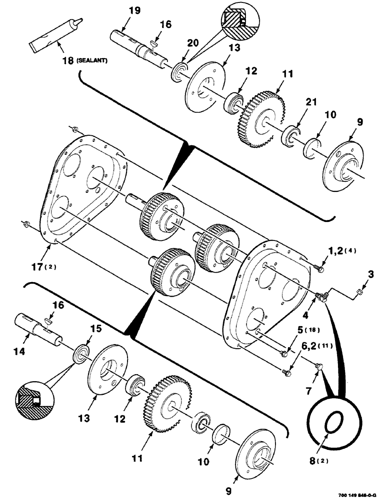 Схема запчастей Case IH DC515 - (5-02) - GEARBOX ASSEMBLY (09) - CHASSIS