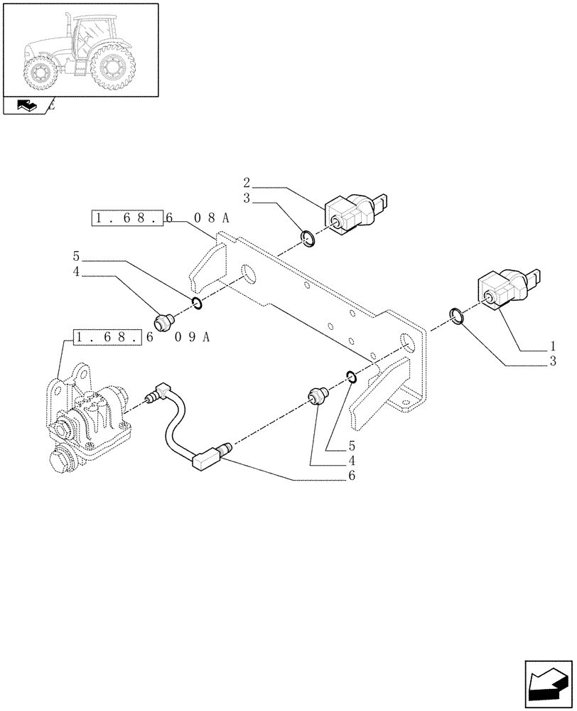 Схема запчастей Case IH PUMA 155 - (1.68.6[10A]) - PNEUMATIC TRAILER BRAKE - QUICK HITCH AND PIPES - D6753 (VAR.332727) (05) - REAR AXLE