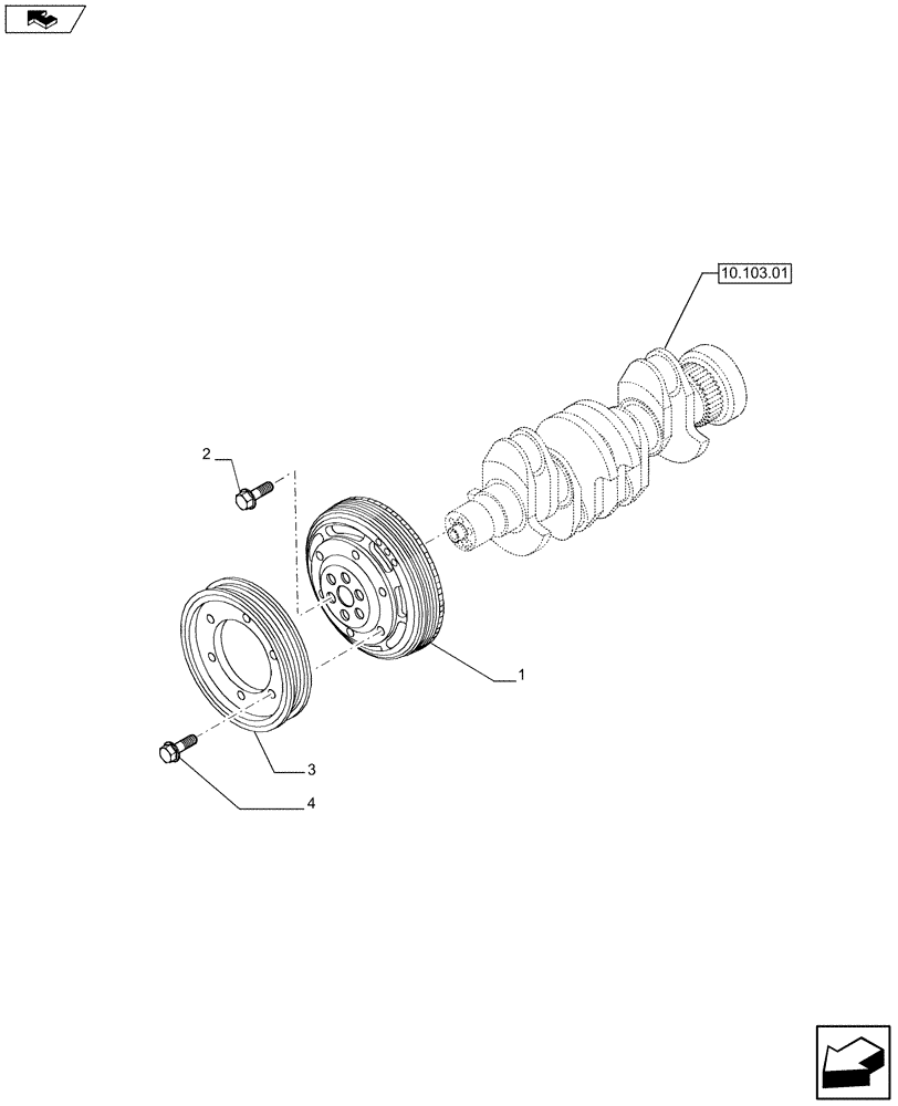 Схема запчастей Case IH F4CE9484L J603 - (10.103.04) - PULLEY - CRANKSHAFT (50425075) (10) - ENGINE