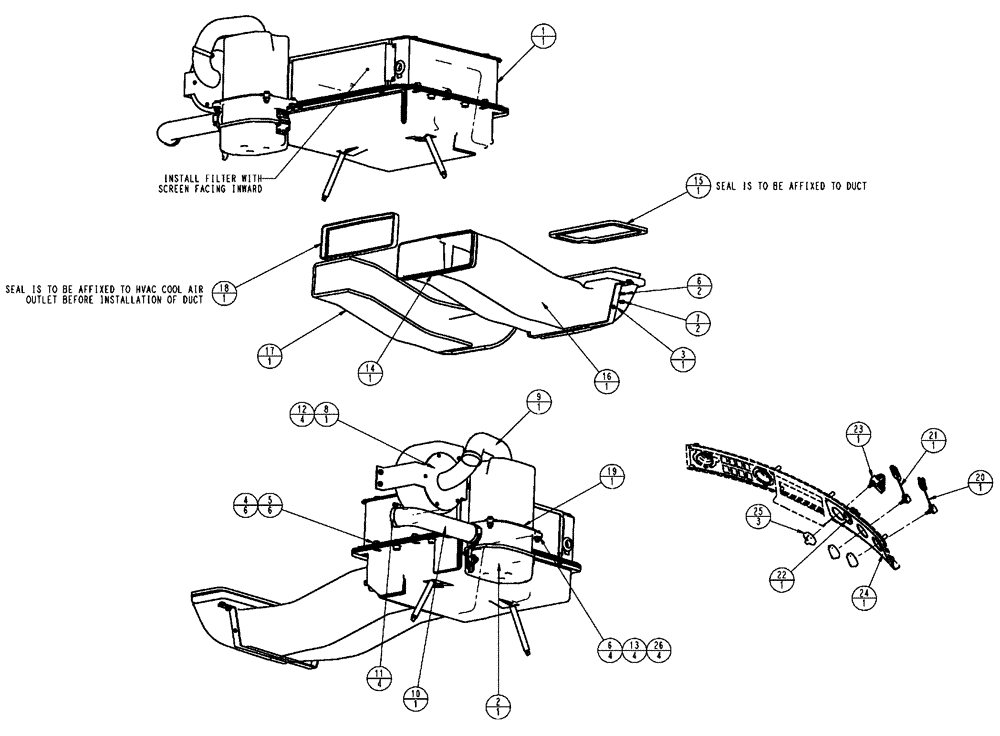 Схема запчастей Case IH FLX3010 - (01-012[01]) - HVAC CCM ASSEMBLY (10) - CAB