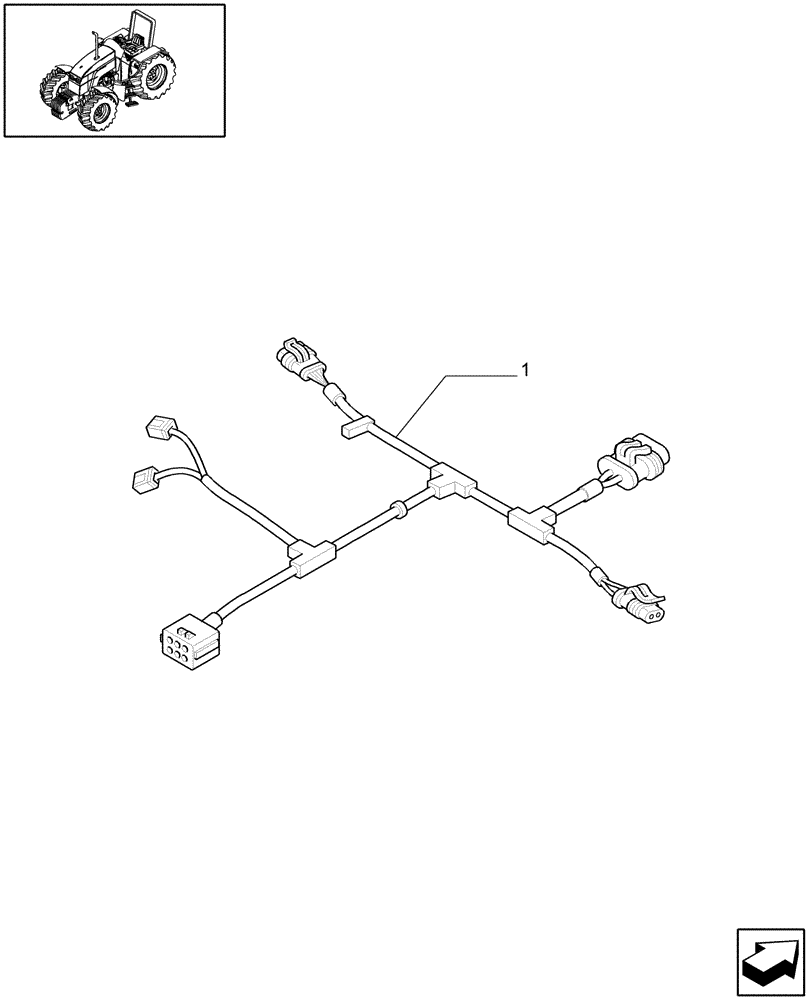 Схема запчастей Case IH MXU110 - (1.75.4/06) - (VAR.262-269) FIXED DELIVERY PUMP - PUMP CABLE (WITHOUT CAB) (06) - ELECTRICAL SYSTEMS