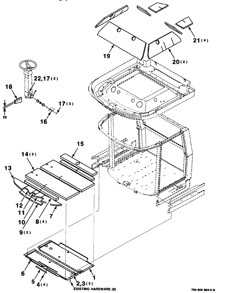 Схема запчастей Case IH 8880HP - (09-016) - INSULATION ASSEMBLY (90) - PLATFORM, CAB, BODYWORK AND DECALS