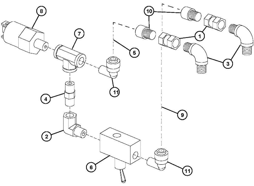 Схема запчастей Case IH 4330 - (07-010) - 2-SPEED SHIFT CIRCUIT Pneumatics