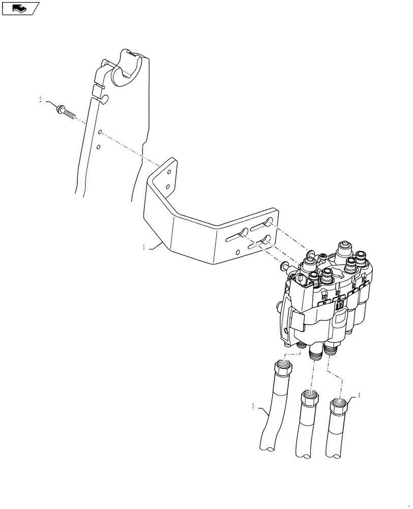 Схема запчастей Case IH L735 - (35.600.AQ[02]) - VAR - 713617006 - 2 FUNCTION HYDRAULIC VALVE KIT - HYDRAULIC CONNECTION FOR FARMALL (35) - HYDRAULIC SYSTEMS