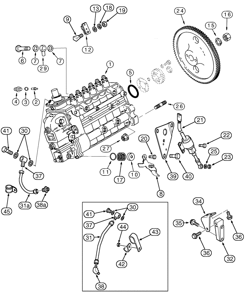 Схема запчастей Case IH MX170 - (03-03) - FUEL INJECTION PUMP (10) - ENGINE