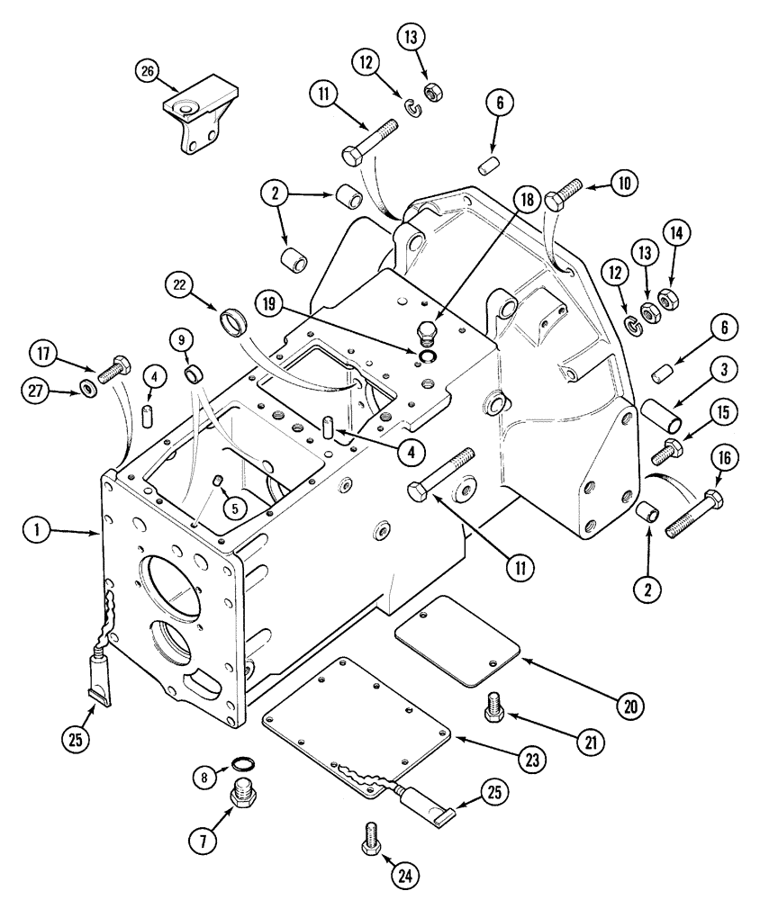 Схема запчастей Case IH C100 - (06-02) - CLUTCH HOUSING (06) - POWER TRAIN