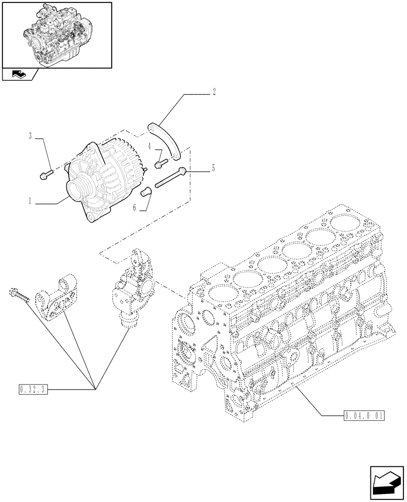 Схема запчастей Case IH F4GE9684R J602 - (0.40.0) - ALTERNATOR (2855466 - 2855737) 