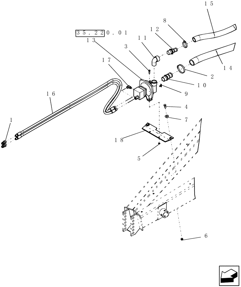 Схема запчастей Case IH 100 - (35.220.02) - PUMP - ASSEMBLY, HYDRAULIC CENTRIFUGAL (ACE) (150-206) (35) - HYDRAULIC SYSTEMS