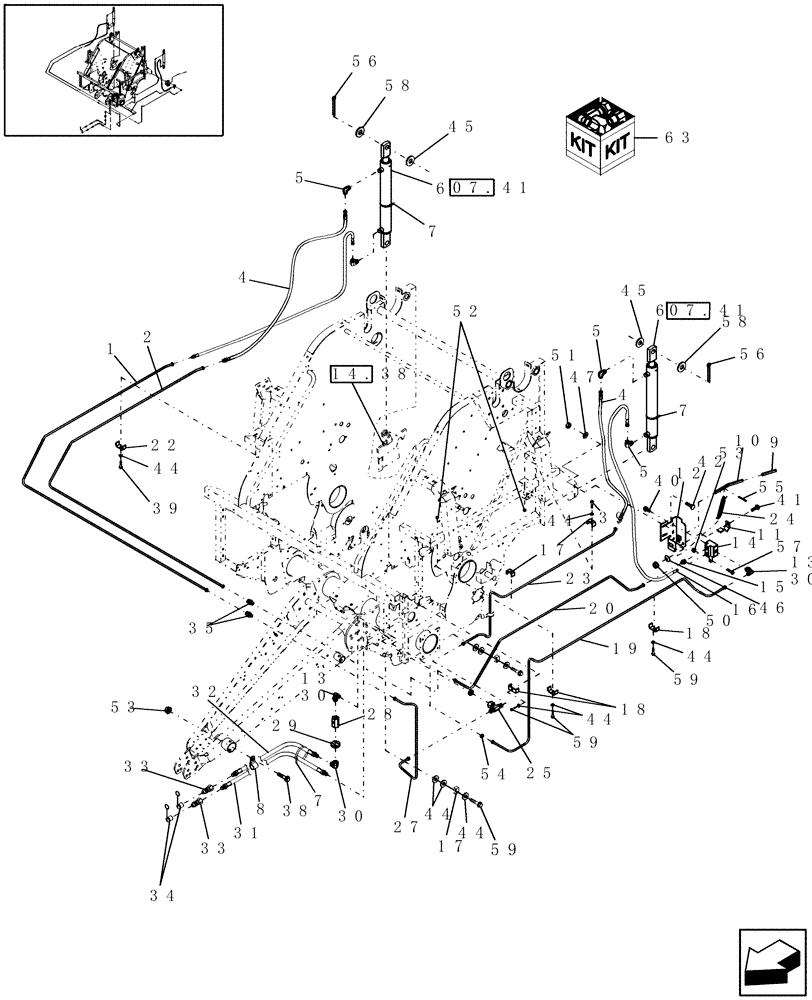 Схема запчастей Case IH RBX462 - (07.25) - HYDRAULICS, EUROPE & R.O.W. (07) - HYDRAULIC SYSTEM