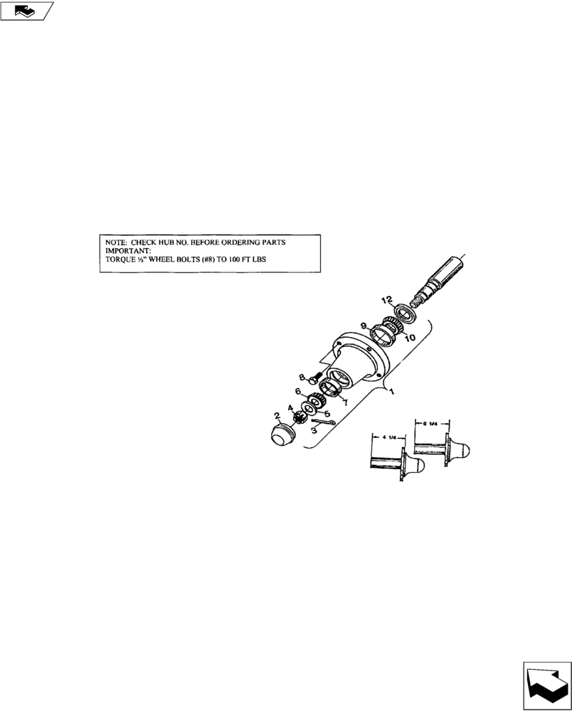 Схема запчастей Case IH COULTER - (44.100.01) - 633 HUB & SPINDLE ASSEMBLY (44) - WHEELS