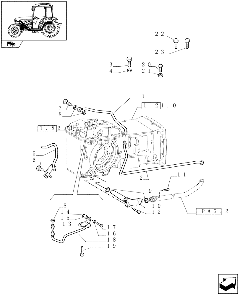 Схема запчастей Case IH FARMALL 75C - (1.82.1[01]) - LIFTER, LINES (07) - HYDRAULIC SYSTEM