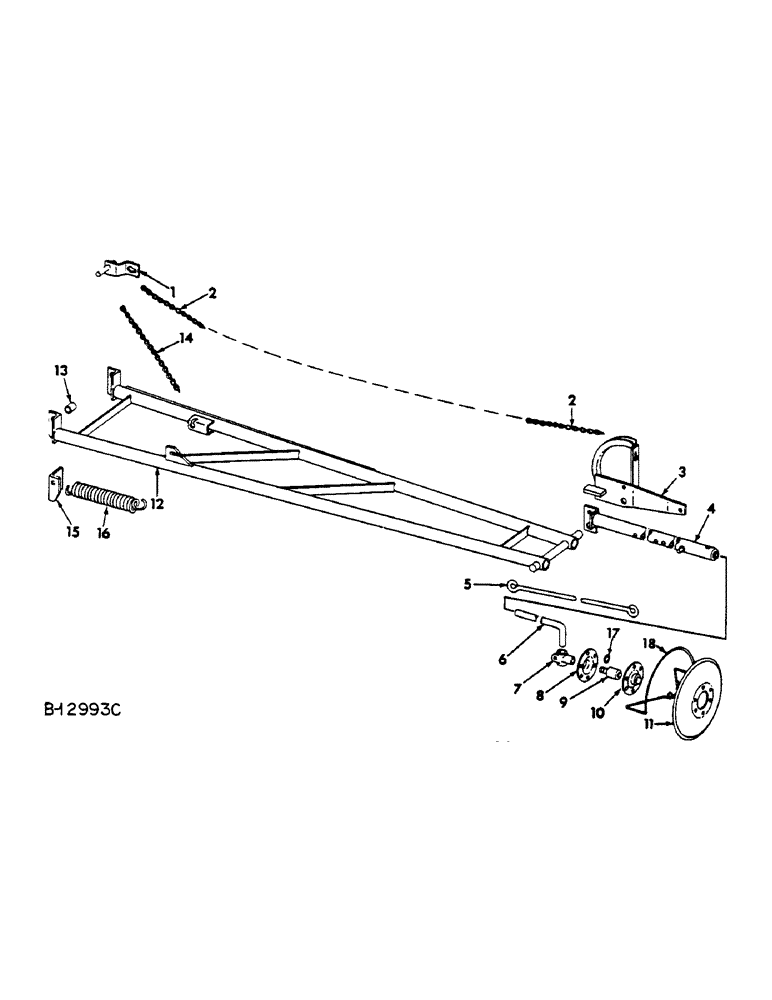 Схема запчастей Case IH 56-SERIES - (N-51) - MARKER ATTACHMENT, FOR 4-ROW PLANTERS, BUILT 1966 TO 1967 