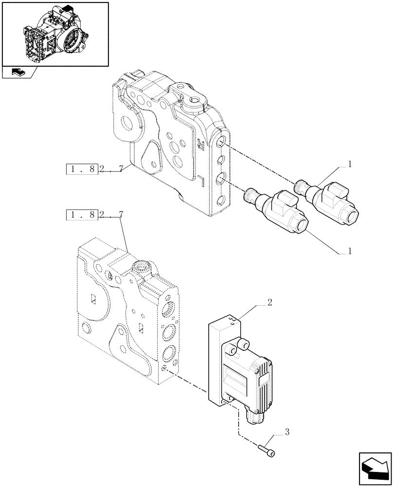 Схема запчастей Case IH PUMA 225 - (1.75.0[13]) - REAR ELECTRONIC REMOTE CONTROL VALVES AND SOLENOID VALVES (06) - ELECTRICAL SYSTEMS