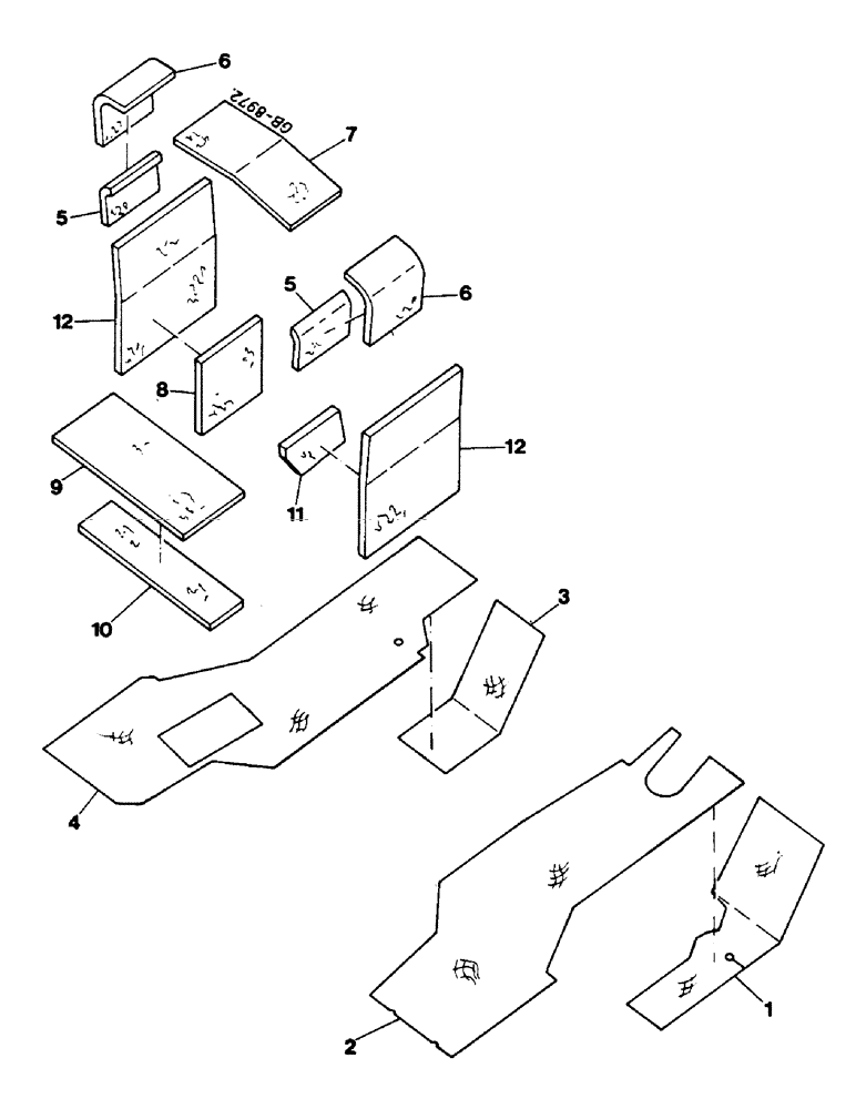 Схема запчастей Case IH 844 - (3E11) - INSULATING SHEETS, FOR SCANDINAVIA (05) - SUPERSTRUCTURE