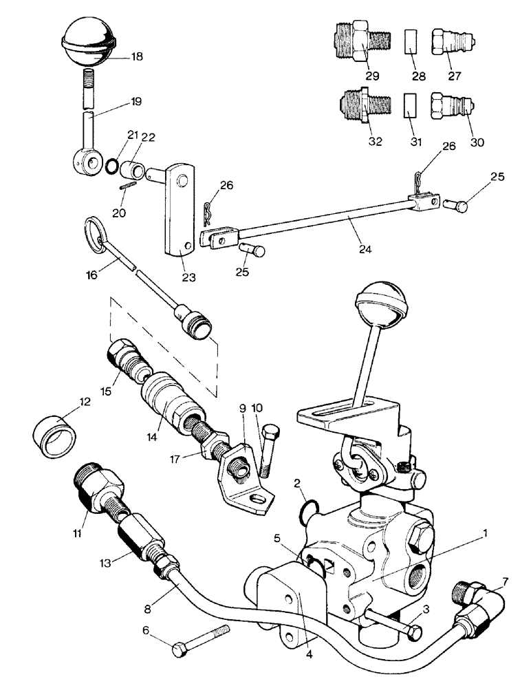 Схема запчастей Case IH 996 - (E14-1) - SELECTAMATIC HYDRAULIC SYSTEM, THREE-WAY TAKE-OFF VALVE UNITS OPTIONAL EQUIPMENT (07) - HYDRAULIC SYSTEM