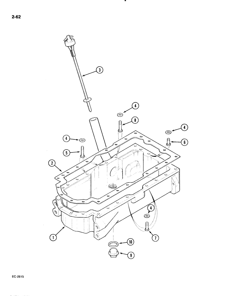 Схема запчастей Case IH 885 - (2-062) - CYLINDER BLOCK OIL PAN (02) - ENGINE