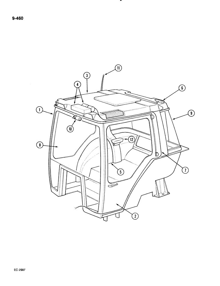 Схема запчастей Case IH 885 - (9-460) - CAB (09) - CHASSIS/ATTACHMENTS