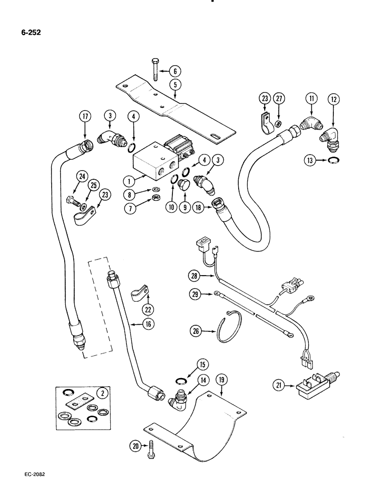 Схема запчастей Case IH 885 - (6-252) - TORQUE AMPLIFIER DUMP VALVE (06) - POWER TRAIN