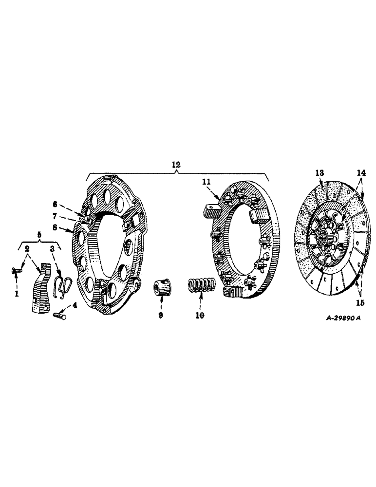 Схема запчастей Case IH FARMALL H - (106) - CHASSIS, CLUTCH, 10-1/2 INCHES, ROCKFORD, SERIAL NO. 391358 AND UP (12) - CHASSIS