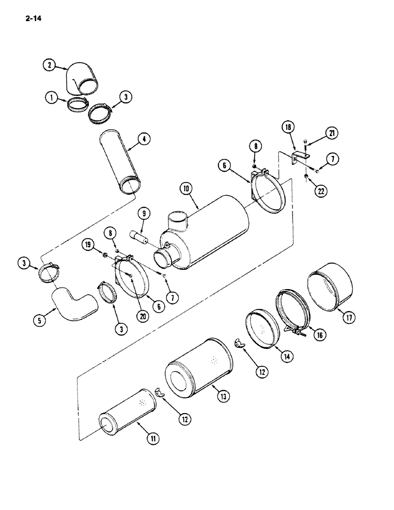 Схема запчастей Case IH 1620 - (2-014) - AIR CLEANER SYSTEM (01) - ENGINE