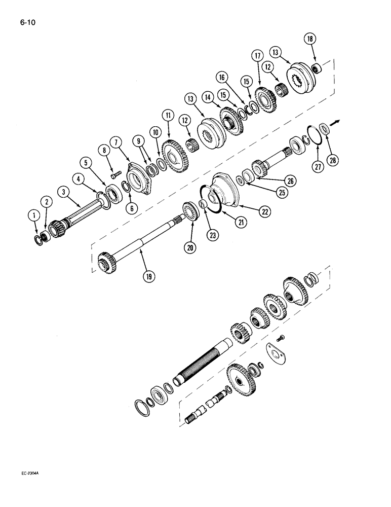 Схема запчастей Case IH 695 - (6-010) - SPEED TRANSMISSION, WITHOUT CREEPER (06) - POWER TRAIN