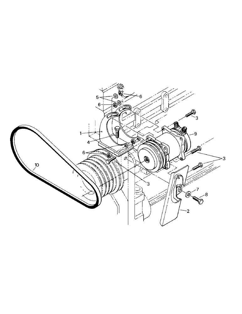 Схема запчастей Case IH KS-280 - (03-08) - A/C COMPRESSOR & MOUNTING, CUMMINS 855 ENGINE (03) - Climate Control